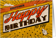 Brother Birthday Comic Book Style card