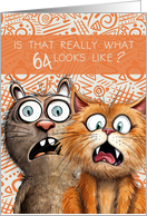 64th Birthday Funny Surprised Cats card