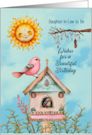 Daughter in Law to Be Birthday Boho Birds and Sun card