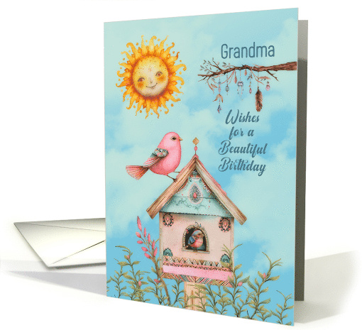 Grandma Birthday Boho Birds and Sun card (1822832)