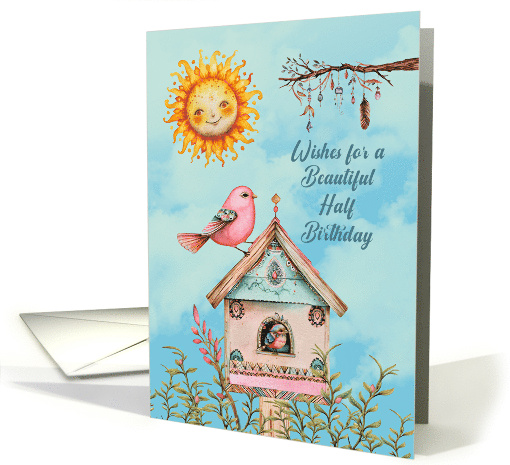 Half Birthday Boho Birds and Sun card (1822868)