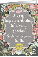 Sister in Law to Be Birthday Pretty Pastel Flowers and Frame card