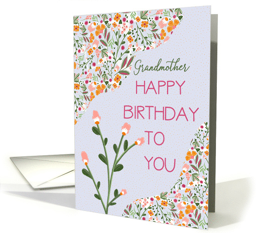 Grandmother Pretty and Whimsical Cheery Flowers Pattern card (1864696)