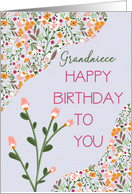 Grandniece Birthday Whimsical Cheery Flowers Pattern card
