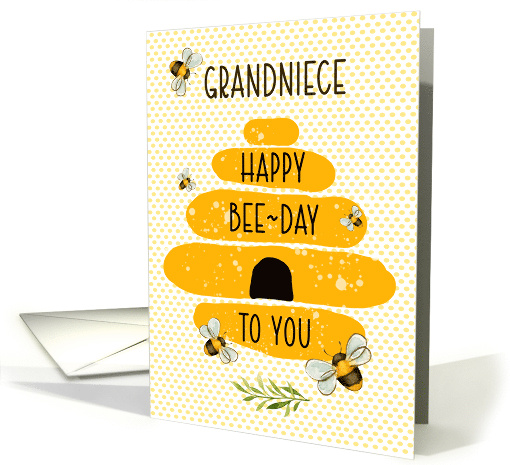 Grandniece Happy Birthday Whimsical and Colorful Beehive and Bees card