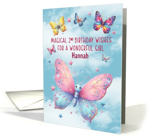2nd Birthday Hannah Custom Name Glittery Effect... (1873720)