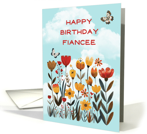 Fiancee Birthday Whimsical Flowers and Butterflies card (1874190)