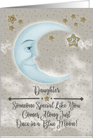 Daughter 23rd Birthday Blue Crescent Moon and Stars card