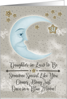 Daughter-in-Law to Be 31st Birthday Blue Crescent Moon and Stars card
