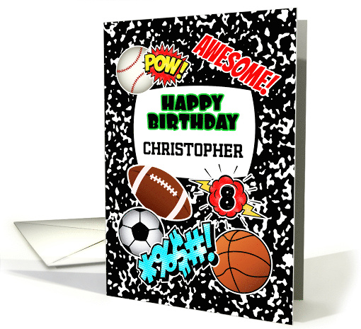 Christopher 8th Birthday Custom Name Notebook Sports... (1893120)