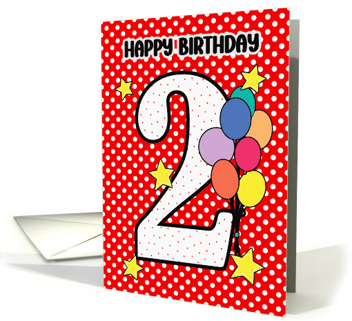 2nd Birthday Festive and Bright Balloons and Stars card (1894056)