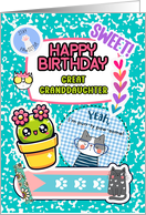 Great Granddaughter Birthday Colorful Notebook and Stickers card