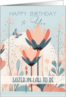 Sister in Law to Be Birthday Beautiful Stylized Flowers card