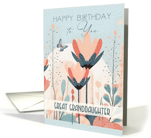 Great Granddaughter Birthday Beautiful Stylized Flowers card (1896926)