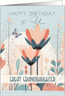 Great Granddaughter Birthday Beautiful Stylized Flowers card