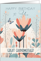 Great Grandmother Birthday Beautiful Stylized Flowers card