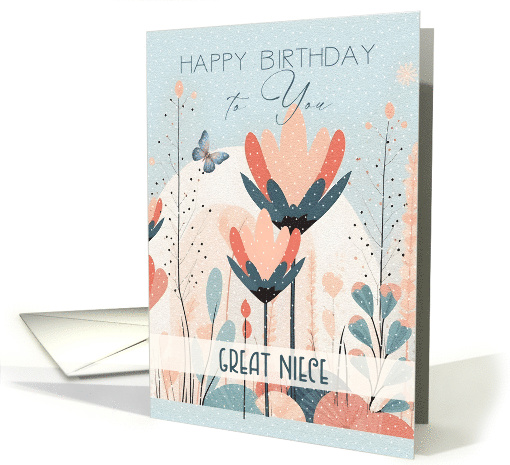 Great Niece Birthday Beautiful Stylized Flowers card (1896936)