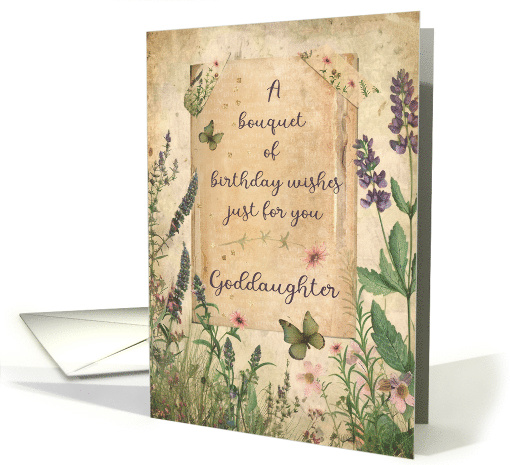 Goddaughter Birthday Bouquet of Wishes Flower Garden card (1900908)
