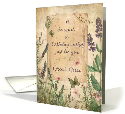 Great Niece Birthday Bouquet of Wishes Flower Garden card (1900912)