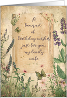 Wife Birthday Bouquet of Wishes Flower Garden card