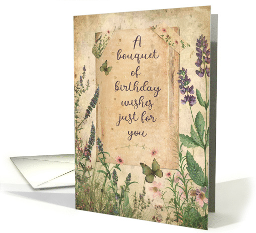 For Anyone Birthday Bouquet of Wishes Flower Garden card (1901344)