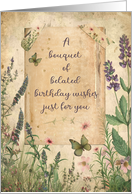 Belated Birthday Bouquet of Wishes Flower Garden card