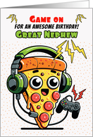 Great Nephew Birthday Pizza Gamer Guy card