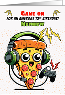 Nephew 12th Birthday Pizza Gamer Guy card