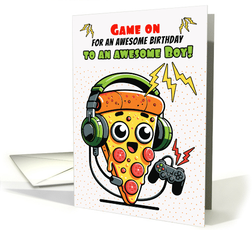 To Boy Birthday Pizza Gamer Guy card (1933040)