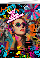 Granddaughter 25th Birthday Gen Z Retro Mod Poster card