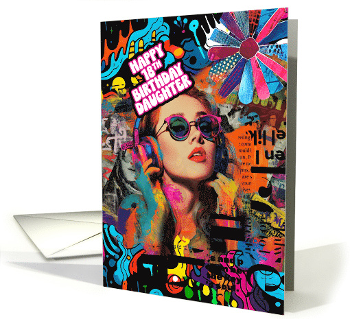 Daughter 18th Birthday Gen Z Retro Mod Poster card (1942376)