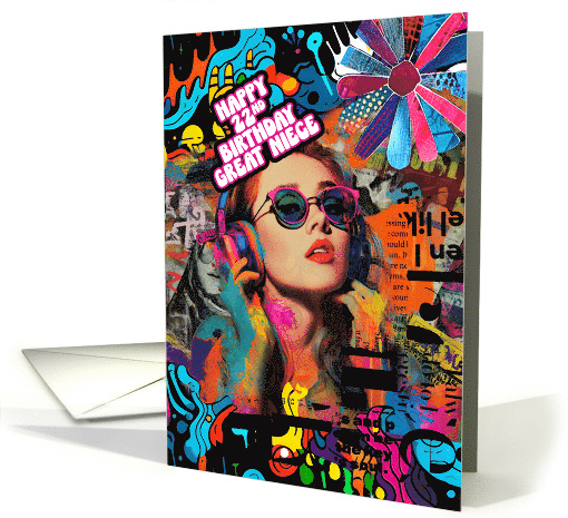 Great Niece 22nd Birthday Gen Z Retro Mod Poster card (1942414)