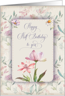Happy Half Birthday Delicate Pastel Flowers