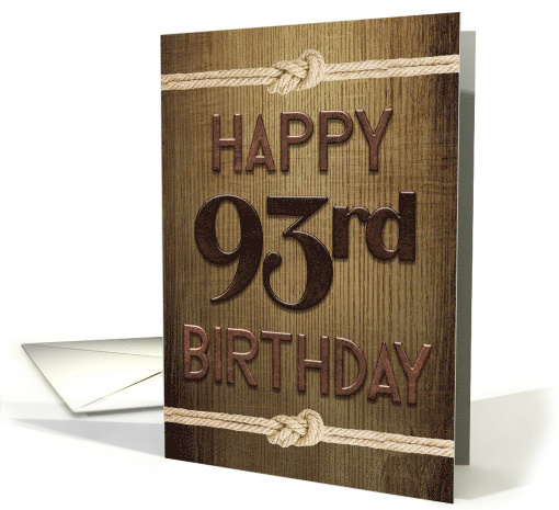 93rd Birthday Masculine Metal and Wood Design card (1971718)
