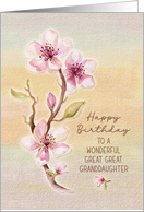 Great Great Granddaughter Birthday Watercolor Effect Pretty Blossoms card