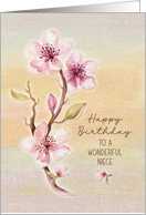 Niece Birthday Watercolor Effect Pretty Blossoms card