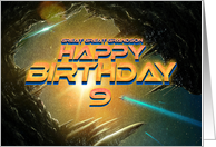 Great Great Grandson 9th Birthday Birthday Awesome Outer Space Scene card
