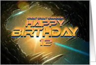 Great Great Grandson 12th Birthday Birthday Awesome Outer Space Scene card