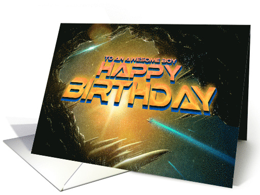 To Boy Birthday Awesome Outer Space Scene card (1979638)