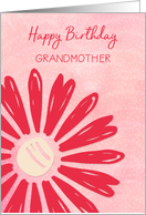 Grandmother Happy Birthday Bright Red Flower card