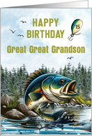 Great Great Grandson 15th Birthday Bass Fish and Fishing Lure card