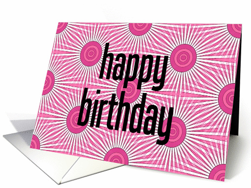 Happy Birthday Abstract Hot Pink Circles card (864072)