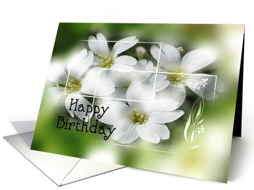 Happy Birthday To You Summer Snow Flowers card (864076)