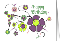 Happy Birthday Colorful Daisy Chain card