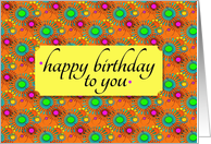 Happy Birthday Colorful Pinwheel Flowers card