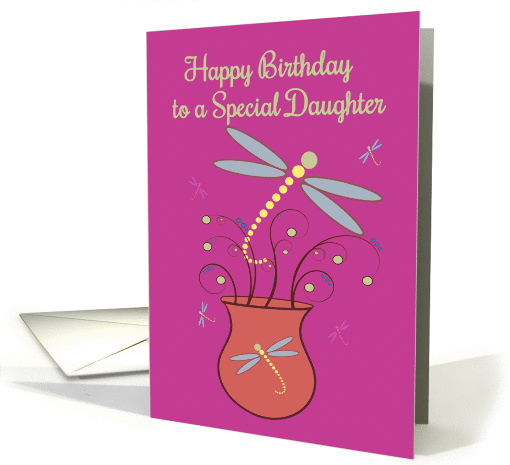 Happy Birthday Daughter with Dragonflies and Swirls card (879901)