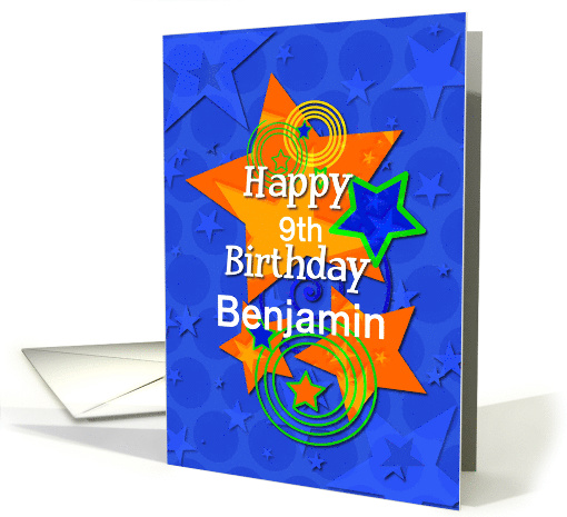 Happy Birthday Awesome Boy Custom Name and Age Stars card (889634)