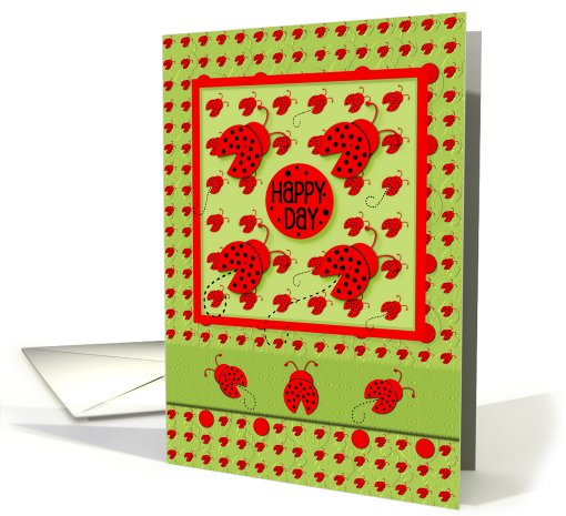 Happy Birthday Happy Day to You Bright and Cute Ladybugs card (929960)