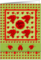 Happy Birthday Happy Day to You Bright and Cute Ladybugs card