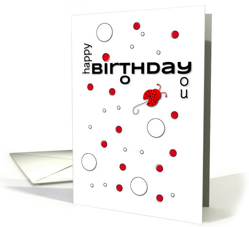 Happy Birthday to You Ladybug and Polka Dots card (934609)
